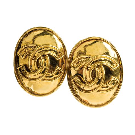 chanel logo earrings hallmark|vintage chanel logo earrings.